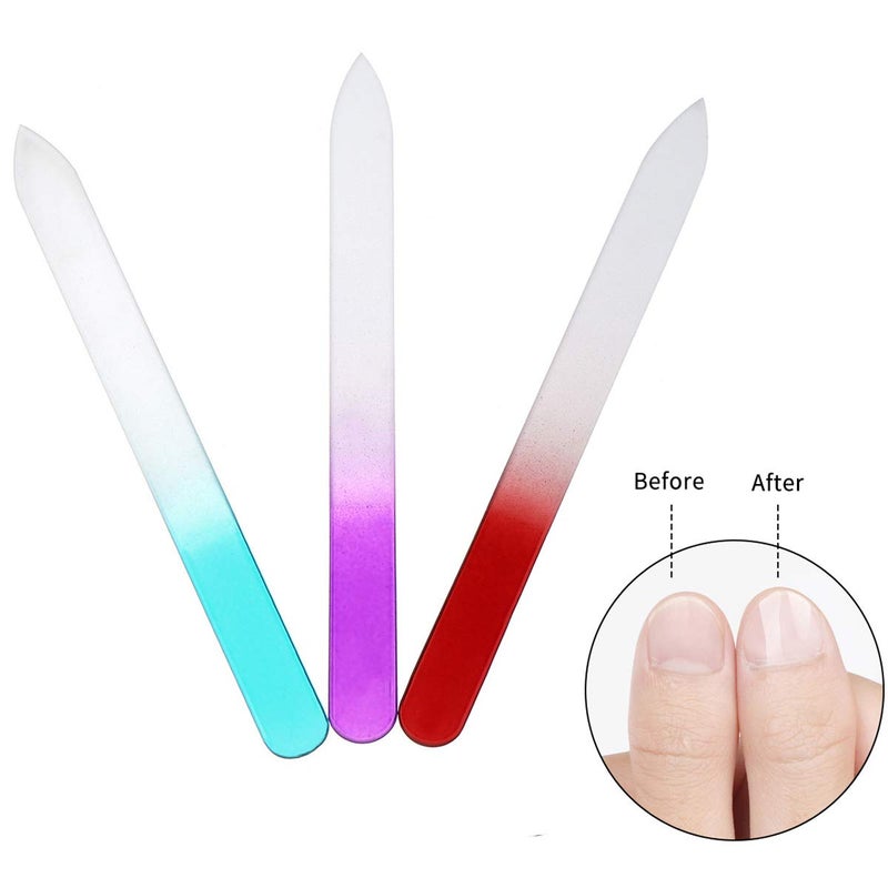 QRWT 12 Pack Glass Nail Files with Case Crystal Glass Fingernail Files Double Sided Glass Nail File Mixed Color Manicure Set Christmas Gifts Stocking Stuffers - Image 2